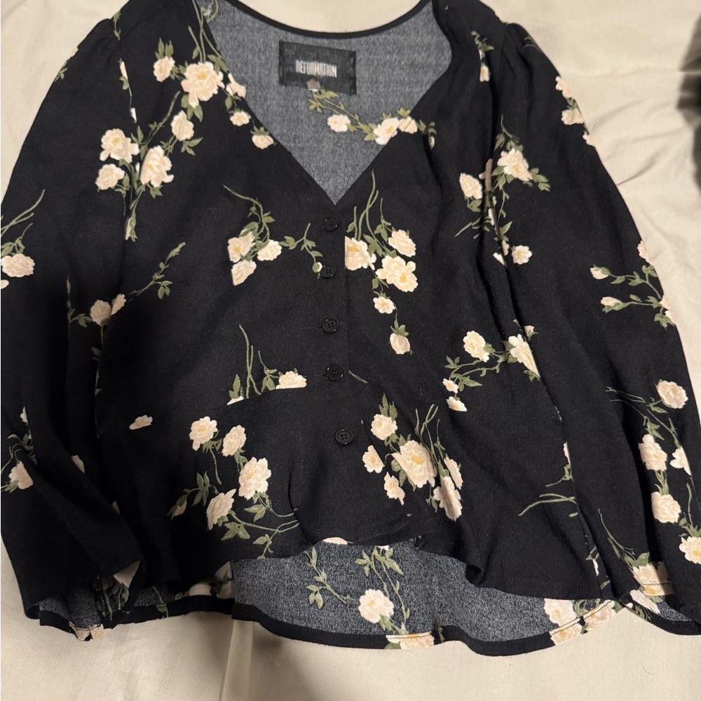 Reformation floral long sleeve top